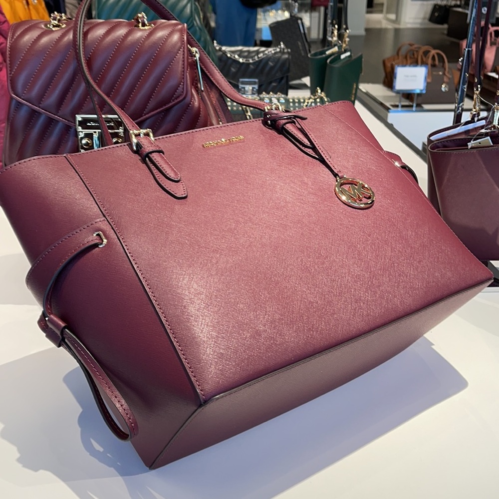 Michael Kors Gilly Travel Large Drawstring Tote Oxblood NWT - Picture 10 of 16